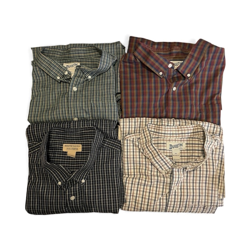 Duluth Trading Co Men's Casual Plaid Shirt Collection - Green, Red, Blue, Cream